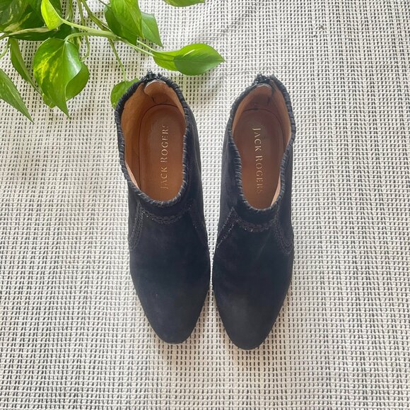 Jack Rogers Black Suede Gemma Ankle Boots - Picture 3 of 7